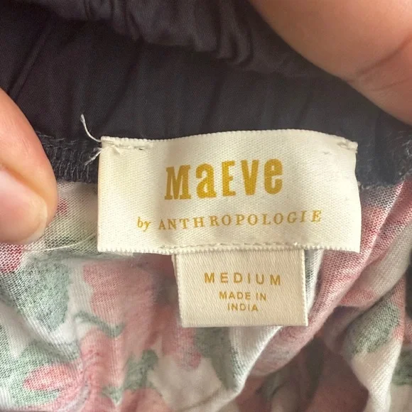 Anthropologie Maeve Floral Top in Pink and Green - Picture 2 of 3